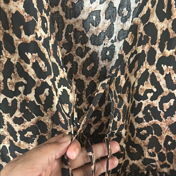 Vero Moda Black and Brown Leopard Print Blouse - Picture 3 of 7
